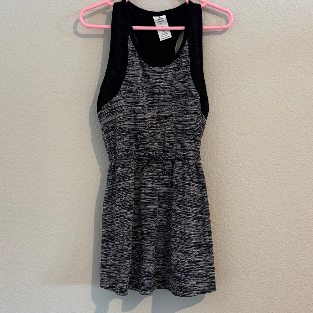 Xersion Black & Gray Racerback Mini Dress